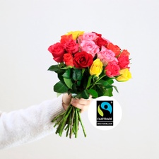 Bouquet de roses Brassée de 20 roses multicolores