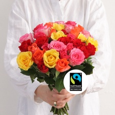 Bouquet de roses Brassée de roses multicolores